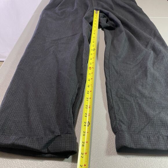LAUREN RALPH LAUREN Wool Blend Pants Pleated Cuffed Windowpane Men Waist 35 Gray - Picture 7 of 11
